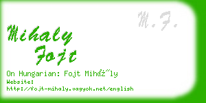 mihaly fojt business card